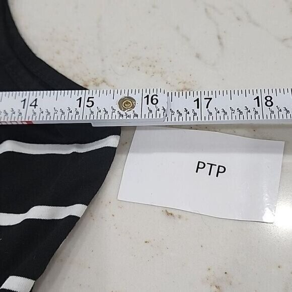 Hount sleeveless Maxi Dress Black/White Striped pockets Small - Picture 6 of 8